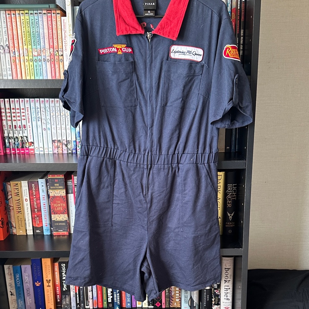 DISNEY PIXAR CARS Navy Blue Jumpsuit with Red Collar